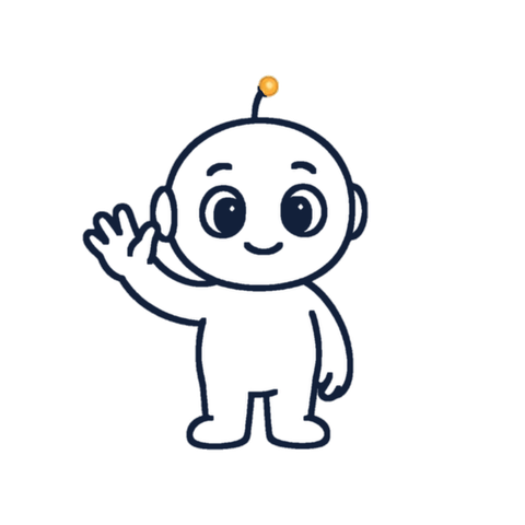 Harv, the My Bot School mascot, waving